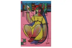 Untitled by Mohammed Hamdan, oil on canvas, offered Mar 2022