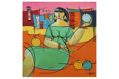 Untitled by Mohammed Hamdan, oil on canvas, offered Mar 2022