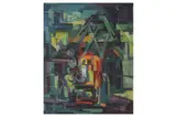 Untitled by Hafidh al-Droubi, oil on board, offered Mar 2022