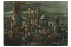 Untitled by Haidar Hamaoui, mixed media on canvas, offered Mar 2022