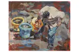 Untitled by Mike Kyalo, oil on canvas, offered Mar 2022