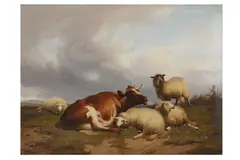 Untitled by Thomas Sidney Cooper, oil on panel, offered Mar 2022