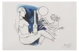 Untitled by M. F. Husain, watercolour and ink, offered Mar 2022