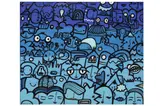 Untitled by Kev Munday, acrylic on canvas, offered Feb 2022