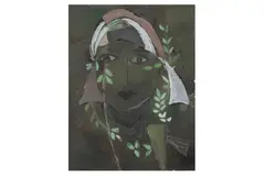 Untitled by Nadira Azzouz, acrylic on paper, offered Feb 2022