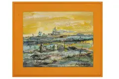 Untitled by Zoltan Perlmutter, 1973, oil on paper, offered Feb 2022