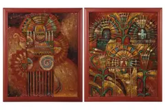 Untitled by Benyamin Long, mixed media on canvas, offered Feb 2022