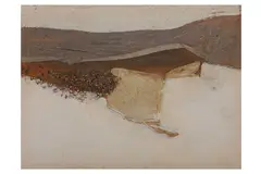 Untitled by Richard Slade, oil and collage on board, offered Jan 2022