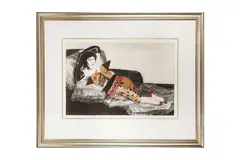 Untitled by Fernando Bellver, etching and collage64, offered Jan 2022