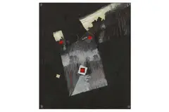 Untitled by Mark Coote, 1974, gouache and collage on board, offered Jan 2022