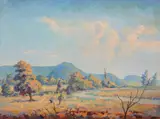 Upton Scudamore Oil on board Signed lower left by Walter James Steggles, Oil on board, sold Apr 2019
