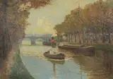 Riverscape with paddle steamer by Paul Kutscha, Oil on canvas, offered Apr 2019