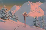 Alpine sunset Oil on canvas Signed lower left 50 x 75cm (19½ x 29½ in.) λ Indicates that this lot may be subject to Droit de Suite royalty charges by Friedrich Albin Koko-Micoletsky, Oil on canvas, sold Apr 2019
