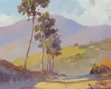 Mountainous landscape in Chile Oil on board Signed lower right 15 x 18.5cm (5¾ x 7¼ in.) by Ramos Catalan, Oil on board, sold Apr 2019