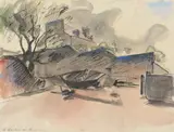 Concarneau by Maurice Asselin, 1920, Ink and watercolour, offered Apr 2019