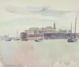 Voiliers par la jetee by Maurice Asselin, Watercolour, offered Apr 2019