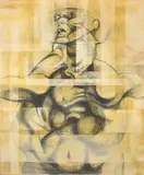 Maze Torso by Michael Ayrton, Collage and charcoal on canvas, sold Apr 2019