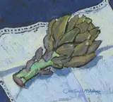 Artichoke Oil pastel Signed lower right 22.5 x 25cm (8¾ x 9¾ in.) Provenance: Portland Gallery, London Exhibited: Portland Gallery, London, June 1990, no by Christine McArthur, Oil pastel, sold Apr 2019
