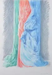 Untitled by Adrian George, 1985, Marble with Drapes Pastel and crayon, offered Apr 2019