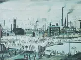 An Industrial Town by L. S. Lowry, Offset lithograph printed in colours, sold Apr 2019