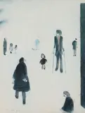 Figures In A Park by L. S. Lowry, Offset lithograph printed in colours, sold Apr 2019