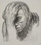 Nachdenkende Frau Lithograph, 1920 Signed in pencil 34.5 x 29.5cm (13½ x 11½ in.) Unframed by Käthe Kollwitz, Lithograph, sold Apr 2019