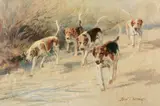 The Fernie Hounds on the Road by John T. Kenney, Oil on canvas, offered Apr 2019