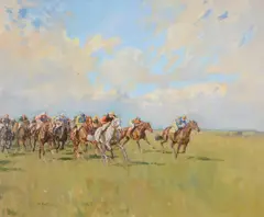 Into the dip by Peter Biegel, Oil on canvas, sold Apr 2019