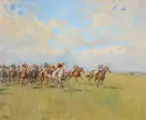 Into the dip by Peter Biegel, Oil on canvas, sold Apr 2019