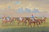 At the Start by Neil Cawthorne, Oil on canvas, sold Apr 2019