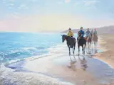 Beachwork by Roy Miller, Oil on canvas, sold Apr 2019
