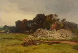 Gypsys resting by Alexander Fraser, Oil on board, offered Apr 2019
