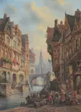 Church of Our Lady, Bruges Oil on canvas Signed and dated 1889 [] lower left 41 x 30.5cm (16 x 12 in.) by Felice Auguste Rezia, 1889, Oil on canvas, sold Apr 2019