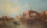 Grand Canal, Venice Oil on canvas Signed lower left 77 x 127cm (30¼ x 50 in.) by Alfred Pollentine, Oil on canvas, sold Apr 2019