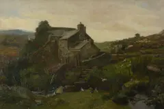 A watermill in a landscape Oil on canvas Signed and indistinctly dated 1870[] lower left 50 x 77cm (19½ x 30¼ in.) by John Buxton Knight, 1870, Oil on canvas, offered Apr 2019