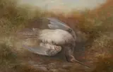 A dead Snipe and a dead woodcock in a landscape Gouache, a pair Each signed lower right Each 21 x 34cm (8¼ x 13¼ in.) (2) by W. W. Gill, Gouache, a pair Each signed lower right Each, offered Apr 2019