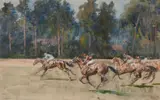 Ascot: the start of the Hunt Cup Pencil by Lionel Edwards, Pencil, watercolour and bodycolour, offered Apr 2019