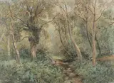 Leigh Woods Watercolour with scratching out Signed, titled and dated June 1881 to the right edge 66.5 x 89.5cm (26 x 35 in.) by William H. Muller Hewitt, Watercolour with scratching out, sold Apr 2019