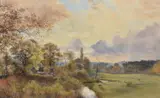 River Wey by William Henry Millais, Watercolour heightened with white Indistinctly inscribed lower left, sold Apr 2019
