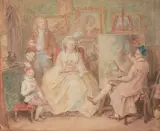 The Portrait Painter Watercolour 17 x 20cm (6½ x 7¾ in.) Provenance: William Permain, London by John Masey Wright, Watercolour, offered Apr 2019