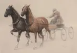 Horse and Trap Coloured chalk Signed lower right 50.8 x 73cm (20 x 28½ in.) by Cecil Charles Windsor Aldin, drawing, offered Apr 2019