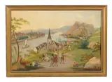 Koblenz Ehrenbreitstein und Staffendorf am Rhein by Carl Ludwig Hofmeister, Oil on copper, sold Jan 2019