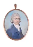 Portrait of a gentleman wearing a blue coat by Thomas Le Hardy, watercolour, sold Jan 2019