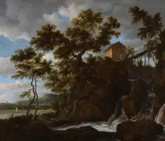 Landscape with a Waterfall by Jacob van Ruisdael, Oil on canvas, sold Dec 2018