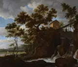 Landscape with a Waterfall by Jacob van Ruisdael, Oil on canvas, sold Dec 2018