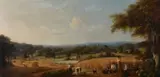Harvesters in a cornfield Oil on canvas 48 x 102cm (18¾ x 40 in.) by Peter De Wint, Oil on canvas, sold Dec 2018