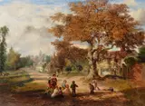 Children at play Oil on canvas Signed lower right 39 x 53cm (15¼ x 20¾ in.) by William Frederick Witherington, Oil on canvas, sold Dec 2018