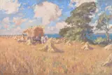 Haystacks at West Wittering Oil on canvas Signed lower left 61.5 x 92cm (24 x 36 in.) Provenance: The family of the artist by Harold Waite, Oil on canvas, offered Dec 2018