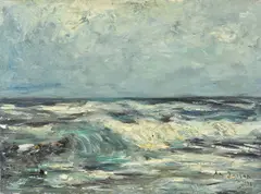 La Vague Oil on canvas Signed and dated 1938 lower right 55 x 75cm (21½ x 29½ in.) Provenance: Collection Dr by Armand Jamar, 1938, Oil on canvas, sold Dec 2018