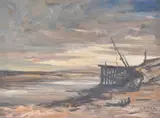 La Barques Echouées by Armand Jamar, 1940, Oil on canvas, offered Dec 2018